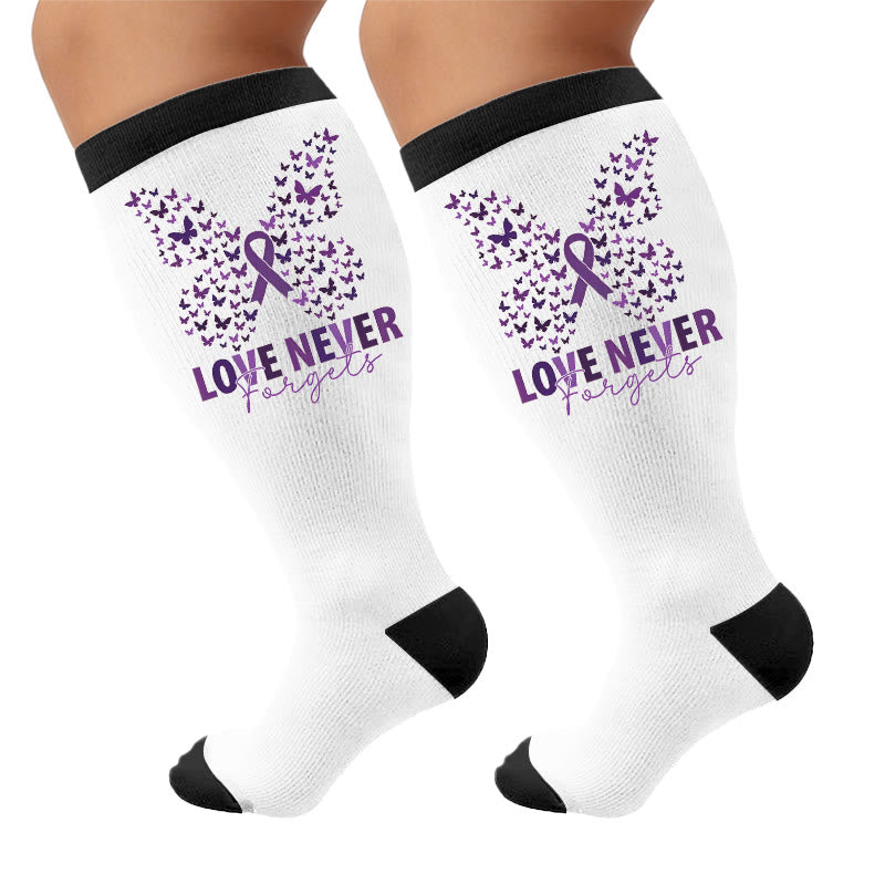 Plus Size Amnesia Print Compression Socks - Letters(1 Pair) - 4XL - image 7