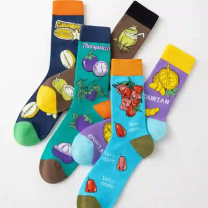 Tropical Fruits Quarter Socks(5 Pairs) - image 3