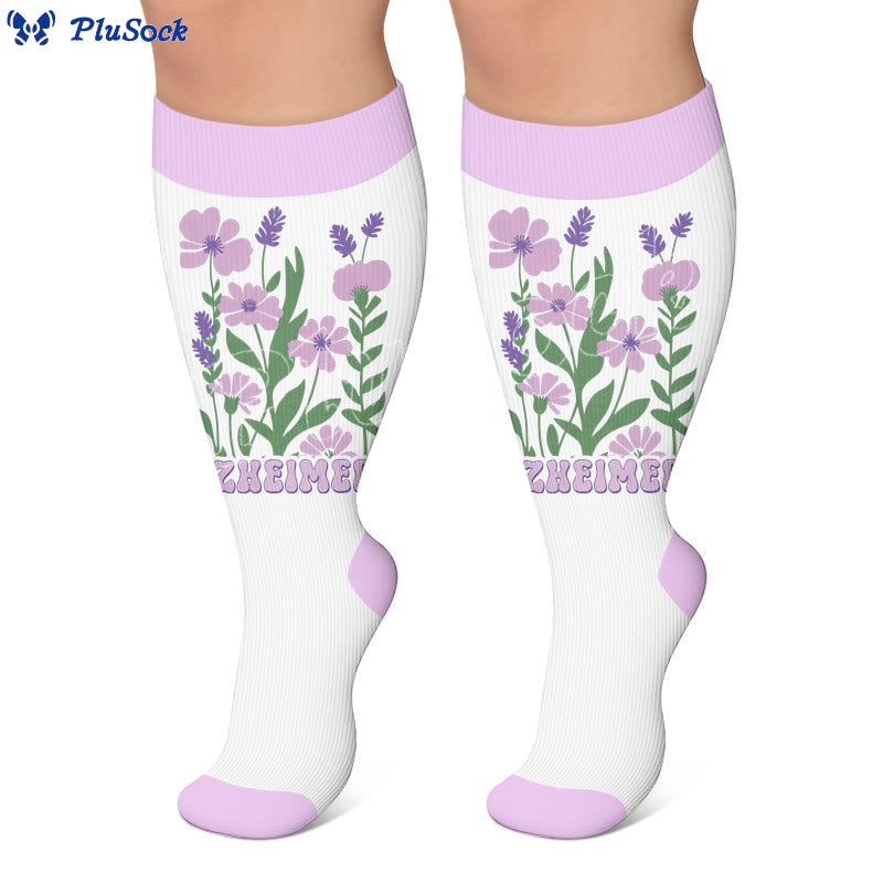 Plus Size Disoriented Print Compression Socks - image 2