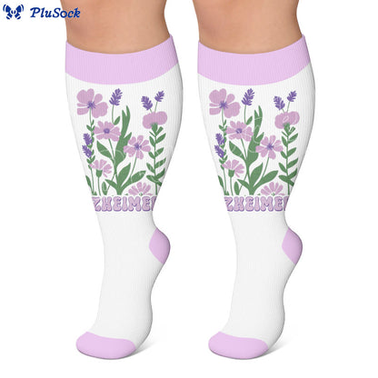 Plus Size Disoriented Print Compression Socks - image 2