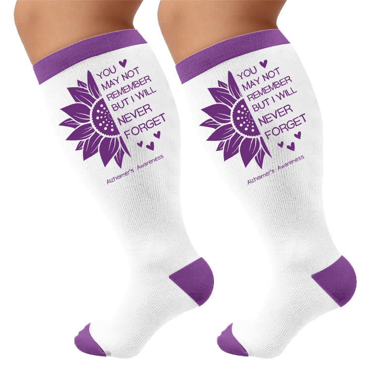 Plus Size Disoriented Print Compression Socks - Sunflowers(1 Pair) - 4XL - image 6
