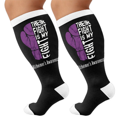 Plus Size Disoriented Print Compression Socks - Boxing Gloves(1 Pair) - 4XL - image 7
