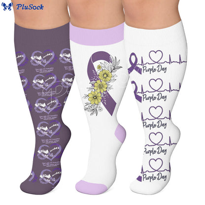 Plus Size Communication Disorder Printed Compression Socks - image 0