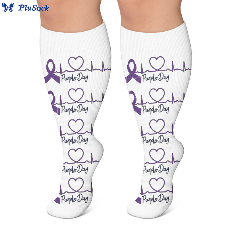 Plus Size Communication Disorder Printed Compression Socks - image 4