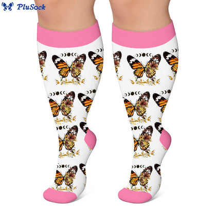 Plus Size Flag Color Butterfly Compression Socks - image 4