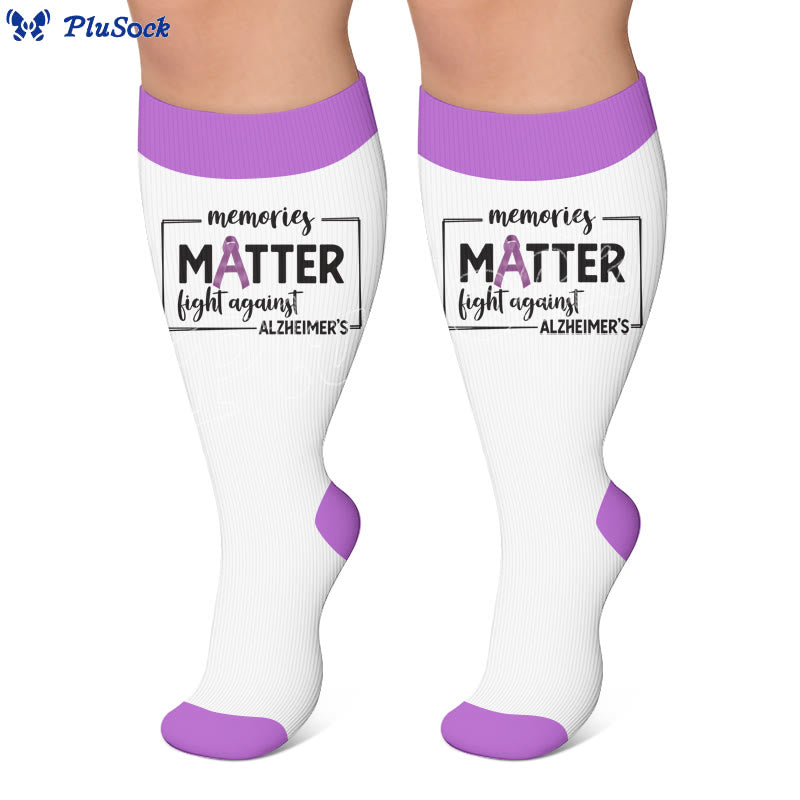 Plus Size Purple Printed Compression Socks - image 3