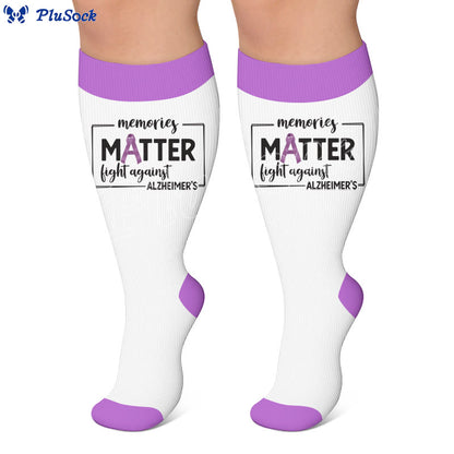 Plus Size Purple Printed Compression Socks - image 3