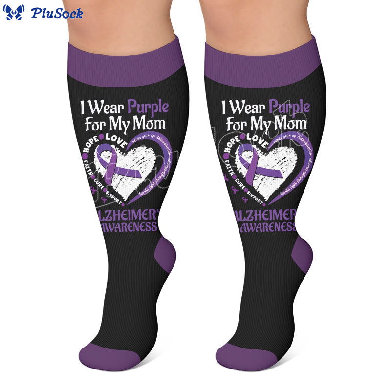 Plus Size Purple Printed Compression Socks - image 4