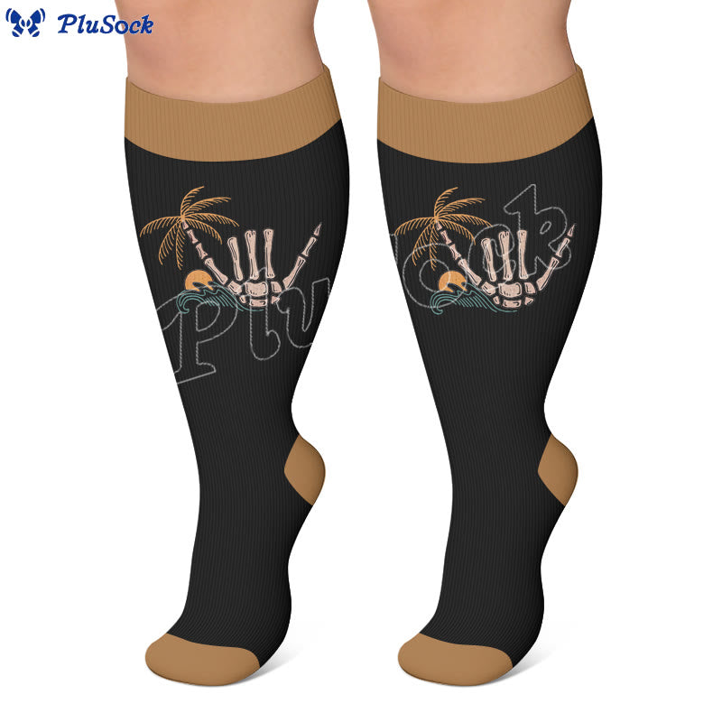 Plus Size Vacation Print Compression Socks - image 2