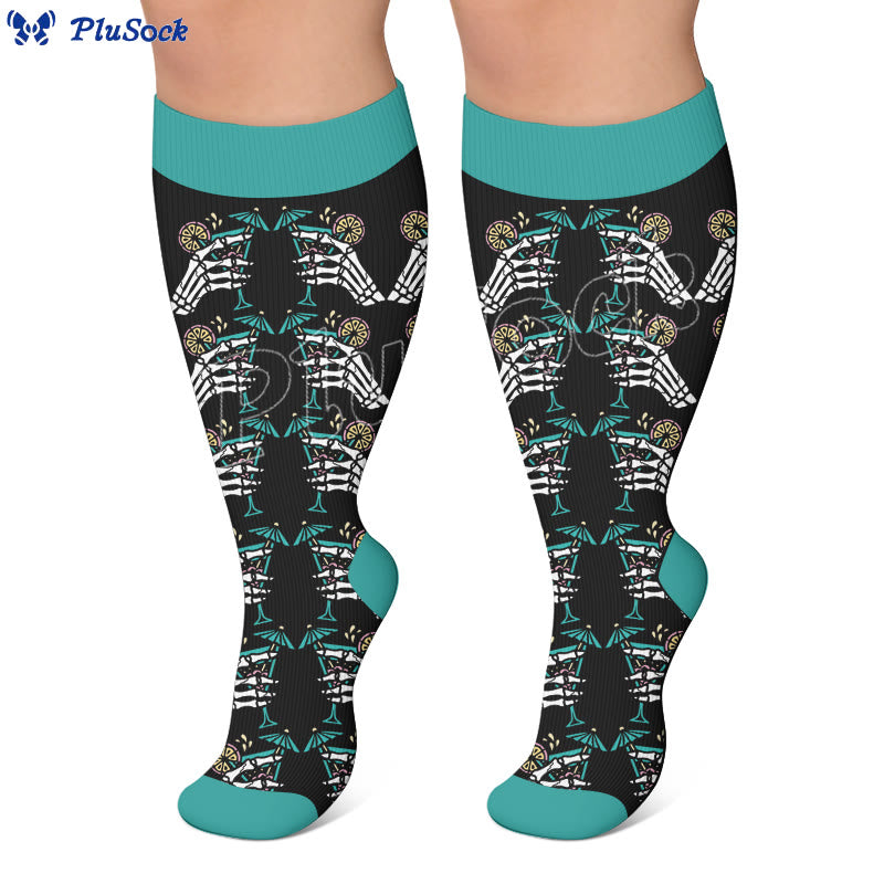 Plus Size Vacation Print Compression Socks - image 4