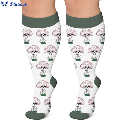 Plus Size Floral Print Compression Socks - image 2