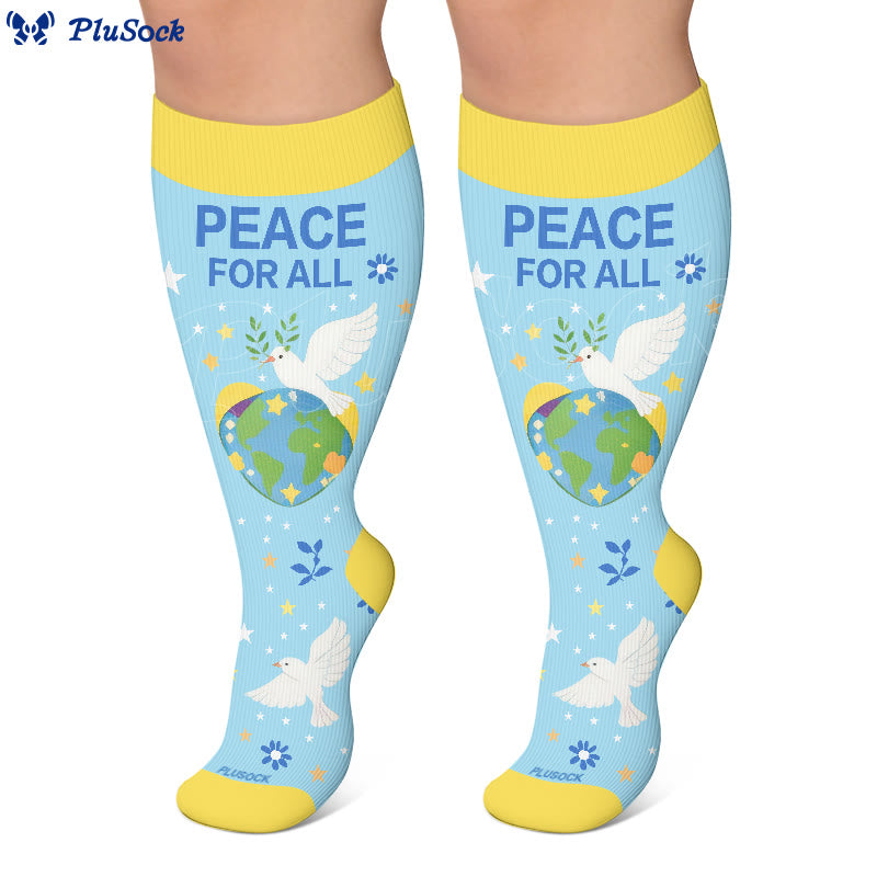 Plus Size Peace Earth Compression Socks - image 4