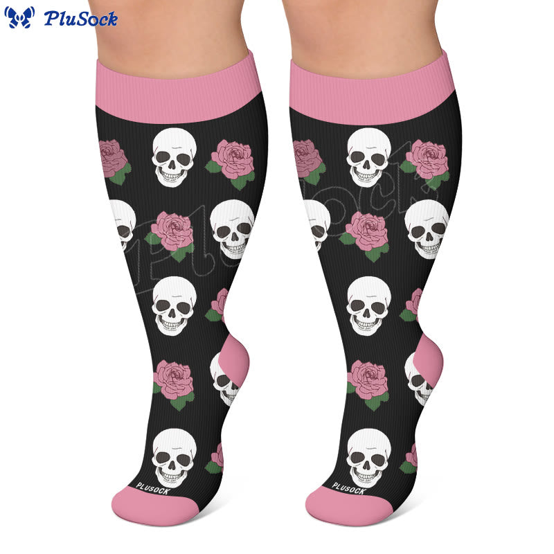 Plus Size Lip Skeleton Pattern Compression Socks - image 2