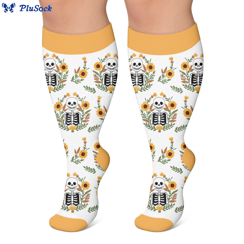 Plus Size Lip Skeleton Pattern Compression Socks - image 4