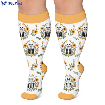 Plus Size Lip Skeleton Pattern Compression Socks - image 4