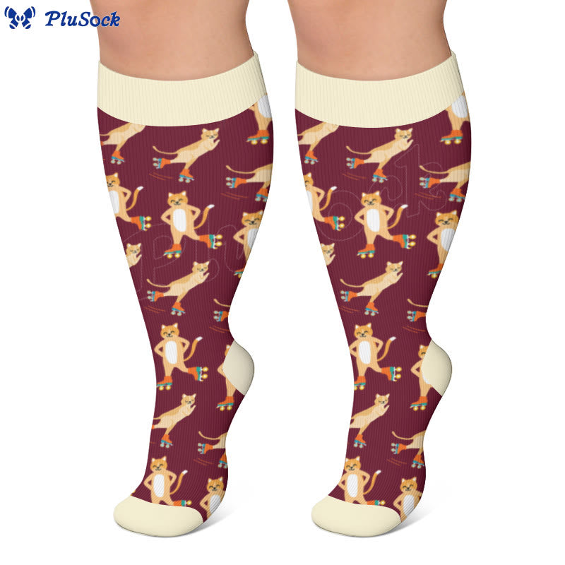 Plus Size Moon Star Cat Compression Socks - image 7
