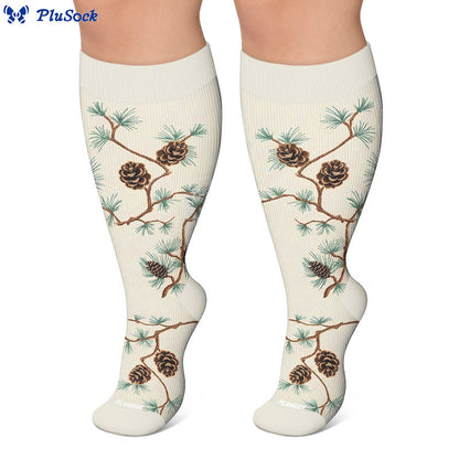 Plus Size Mushroom Pinecone Compression Socks - image 3