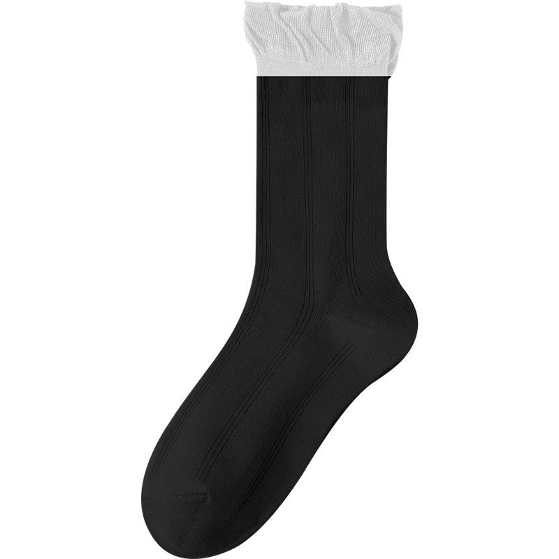 Gray Sleep Socks(5 Pairs) - Black - EU 36-40(US 3-7) - image 10