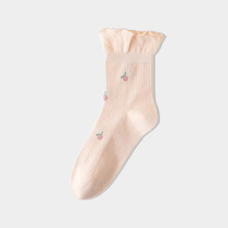 Spring Pure Cotton Sleep Socks(6 Pairs) - Orange - EU 36-40(US 3-7) - image 10
