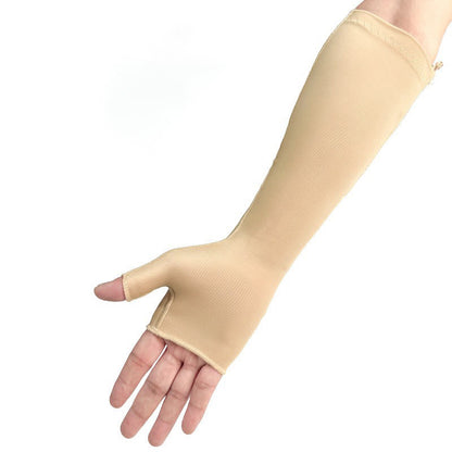Post Surgery Zipper Arm Sleeves - Nude - S - image 1