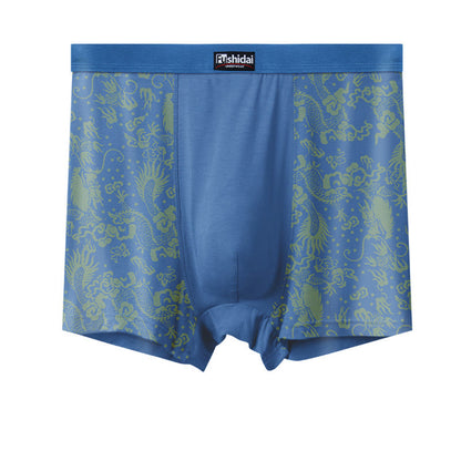 Dragon Jacquard Mid Length Boxer Briefs - Sky Blue - 10XL - image 5