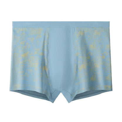 Wide Top Elastic Gold Pattern Boxer Briefs(2 Packs) - Light Blue - 10XL - image 7