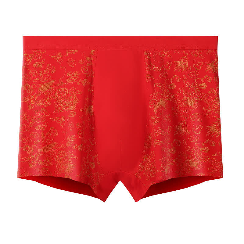 Wide Top Elastic Gold Pattern Boxer Briefs(2 Packs) - image 5