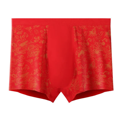 Wide Top Elastic Gold Pattern Boxer Briefs(2 Packs) - image 5