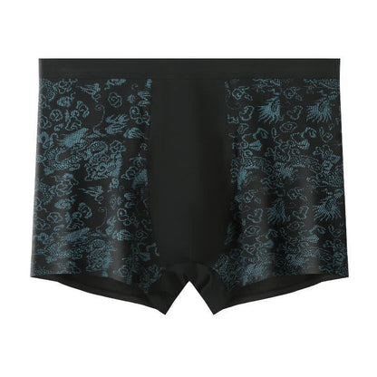 Wide Top Elastic Gold Pattern Boxer Briefs(2 Packs) - Black - 10XL - image 4