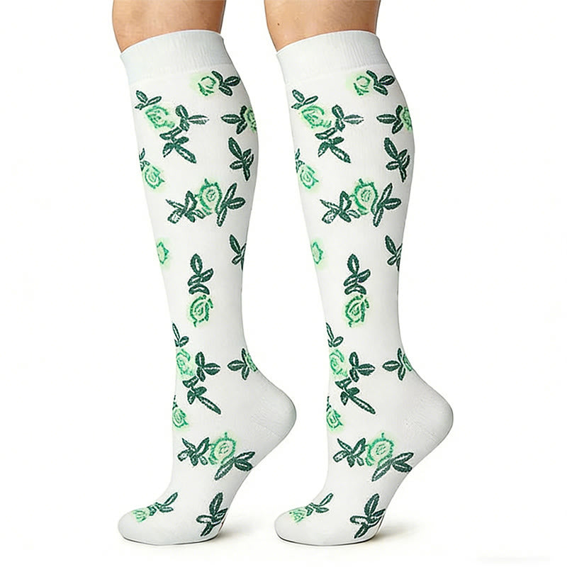 Flower Polka Dot Compression Socks(3 Pairs) - image 3