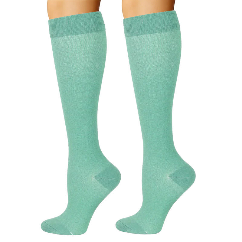 Blue Green Flower Compression Socks(6 Pairs) - image 7