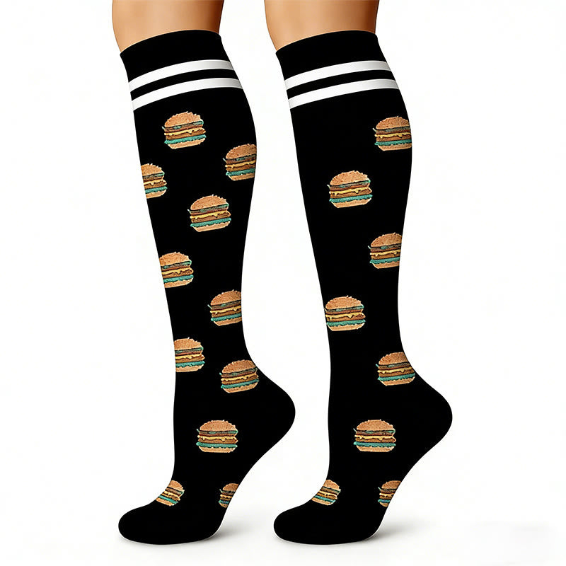 Hamburger French Fries Compression Socks(6 Pairs) - image 5