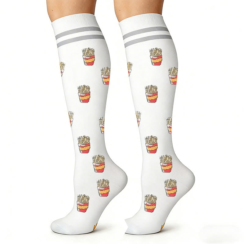 Hamburger French Fries Compression Socks(6 Pairs) - image 4
