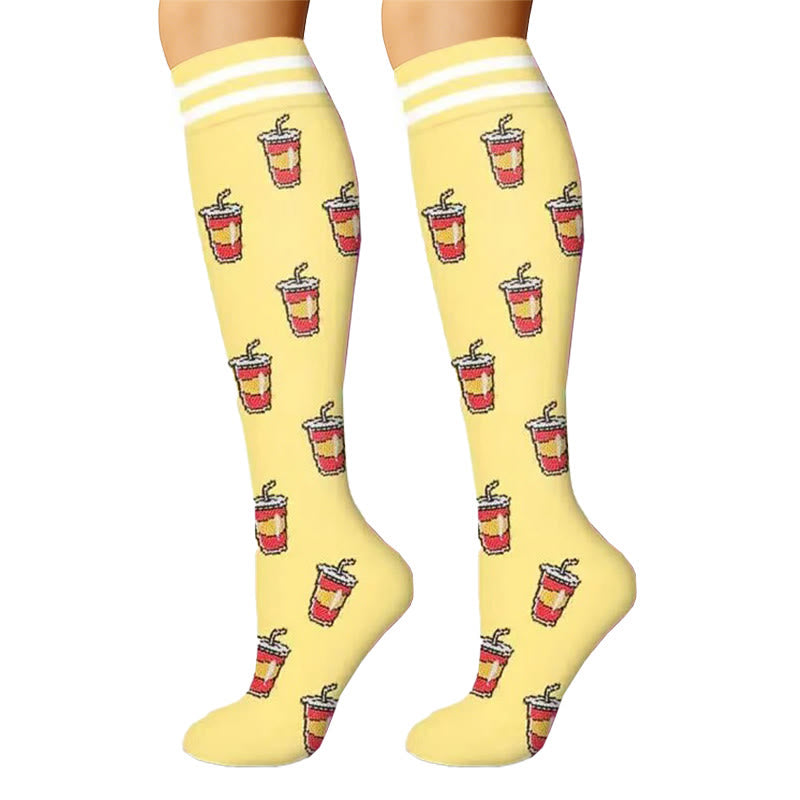 Hamburger French Fries Compression Socks(6 Pairs) - image 1