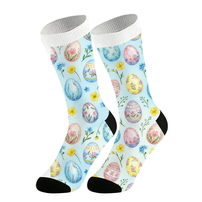 Pastel Easter Egg Quarter Socks(2 Pairs) - Blue - EU36-44(US3-10) - image 3