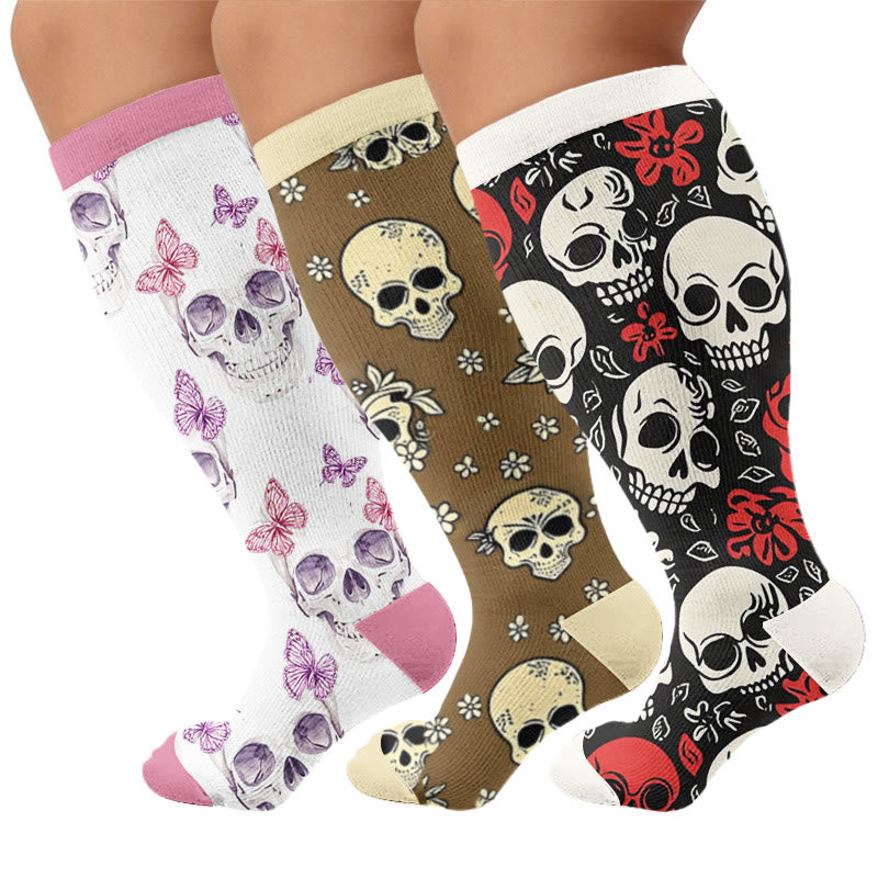 Plus Size Chic Skul Compression Socks - image 1