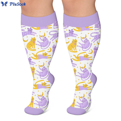Plus Size Moonlight Cat Compression Socks - image 5