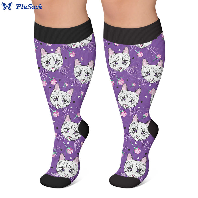 Plus Size Moonlight Cat Compression Socks - image 4
