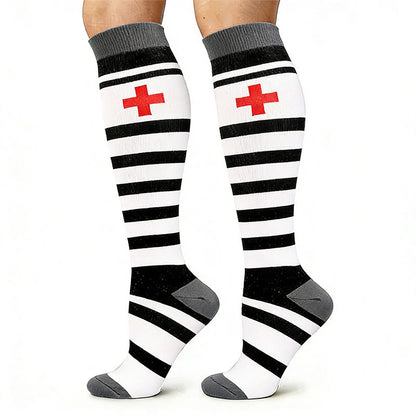 Medical Pattern Print Compression Socks(5 Pairs) - image 4