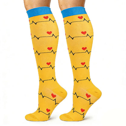 Medical Pattern Print Compression Socks(5 Pairs) - image 3