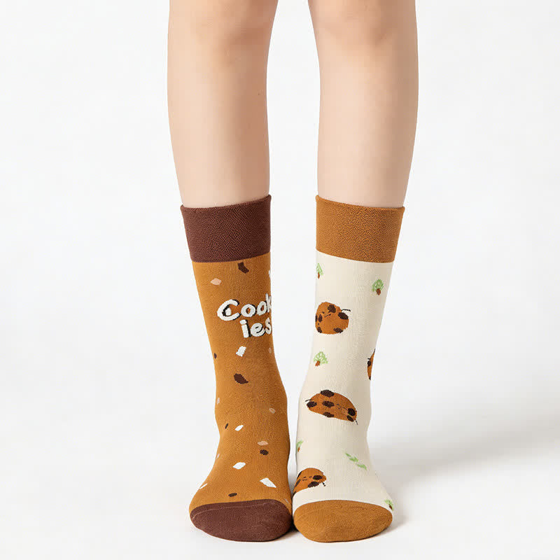 Playful Cookie Quarter Socks - Brown - EU36-43(US3-10) - image 0