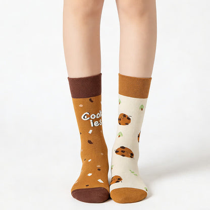 Playful Cookie Quarter Socks - Brown - EU36-43(US3-10) - image 0