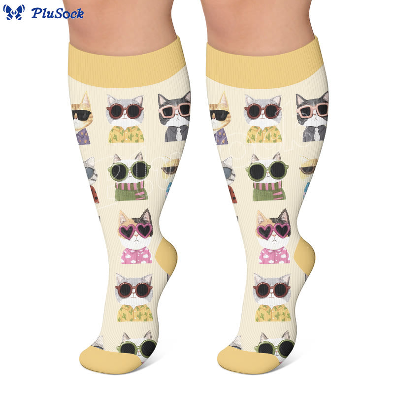 Plus Size Cute Dog Print Compression Socks - image 2