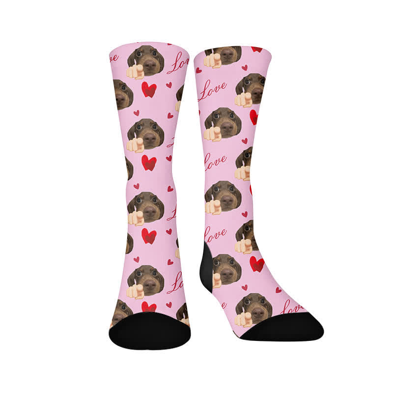 Heart Dog Face quarter Socks - image 1
