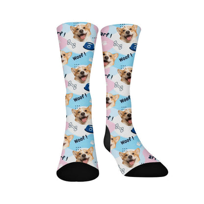 Cute Dog Face Quarter Socks - image 1
