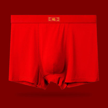 Soft Elastic Red Boxer Briefs - Red-A - 8XL - image 2
