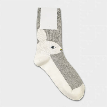 Easter Rabbit Colorblock Quarter Socks(3 Pairs) - Grey - EU36-40(US3-7) - image 5