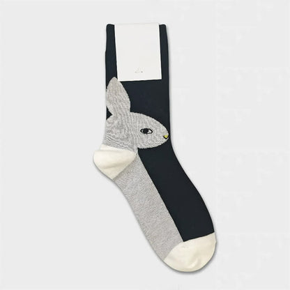 Easter Rabbit Colorblock Quarter Socks(3 Pairs) - Black - EU36-40(US3-7) - image 3