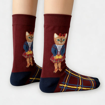 Cute Cat Flower Quarter Socks(3 Pairs) - image 3