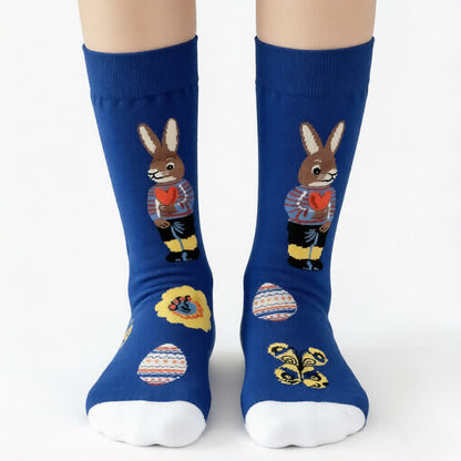 Playful Easter Rabbit Quarter Socks (3 Pairs) - image 3